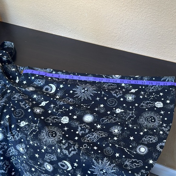 EvaRose Fold-over Fit & Flare Lunar Print Women Dress W/ Padded Bust & Pockets - Picture 8 of 10